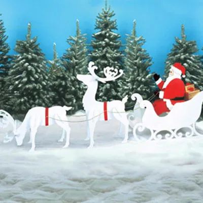 11 Wooden Christmas Yard Decorations and Where to Buy Them - This Old House Outdoor Wooden Christmas Decorations, Wooden Christmas Yard Decorations, Santa Sleigh Reindeer, Winfield Collection, Woodworking Plans Patterns, Wooden Sleigh, Christmas Yard Art, White Reindeer, Reindeer And Sleigh