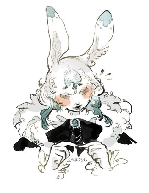 White Rabbit, A Drawing, Twitter, White