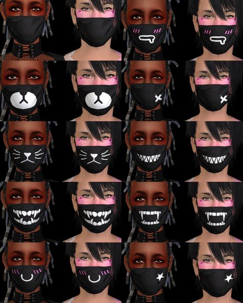 Andreva Sims: yaay a new thing! It’s 10 black face masks, in the... Skin Tags On Face, Sims Videos, Sims 4 Piercings, Sims 4 Cc Makeup, Sims 4 Characters, Sims 4 Mm, Sims 4 Toddler, The Sims 2, Kawaii Harajuku