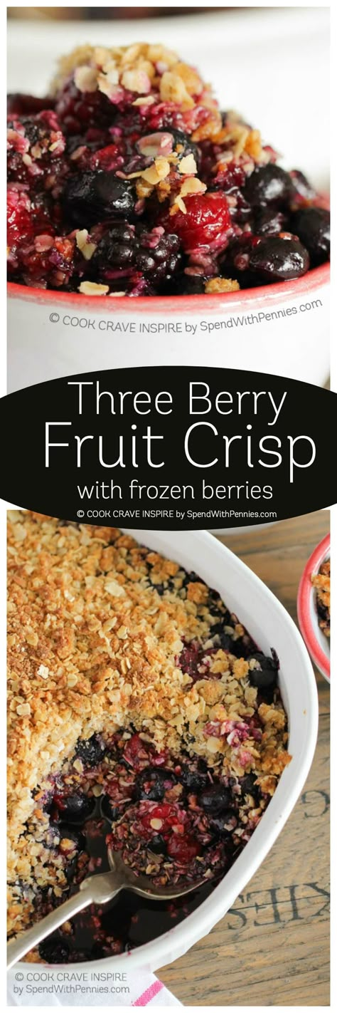 Mixed Berry Crisp is deliciously easy! With an extra dose of crumble topping and a hint of lemon zest, this is one of my most requested dessert recipes! Berry Crumble Recipe, Mixed Berry Crisp, Fruit Crisp Recipe, Berry Crisp, Fruit Crumble, Diy Easy Recipes, Streusel Muffins, Berry Crumble, Fruit Crisp