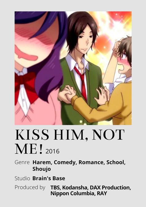 Kiss Him Not Me, Poster Information, Anime Minimalist Poster, Minimalist Posters, Not Me, Kissing Him, Minimalist Poster, Doodles, Kiss