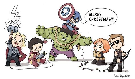 Christmas Superhero Art, Marvel Christmas Card, Marvel Illustration, Christmas Marvel, Avengers Christmas, Marvel Christmas, Avengers Theme, Baby Avengers, Marvel Cartoons