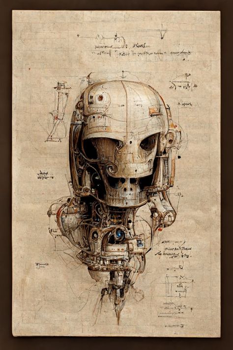 Da Vinci Inventions, Technical Sketch, Robot Sketch, Fiction Story, Fiction Stories, Nature Journal, Story Inspiration, Old Paper, On Display