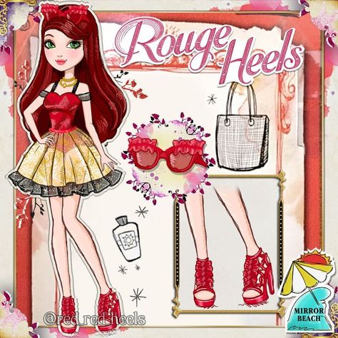 Rouge Heels™ MirrorBeach™ . . . . . #everafterhigh #everafterhighocs #everafteroc #everafterroyal #everafterrebel #powerfulprincessesclub… | Instagram Rouge Heels Ever After High, Eah Characters, Drawing Mermaid, Eah Oc, Cartoon Oc, Ever After High Rebels, Twisted Tales, Magical Potion, Human Legs