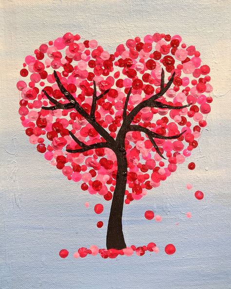 Easy Things To Paint For Valentines Day, Easy Paintings Valentines Day, Cute Painting Ideas For Valentines Day, Super Easy Canvas Painting, Painting For Loved One, Paint Ideas For Valentines Day, Valentines Day Art Painting For Kids, Valentines Day Canvas Painting Ideas Easy, Valentine Heart Canvas Painting Ideas