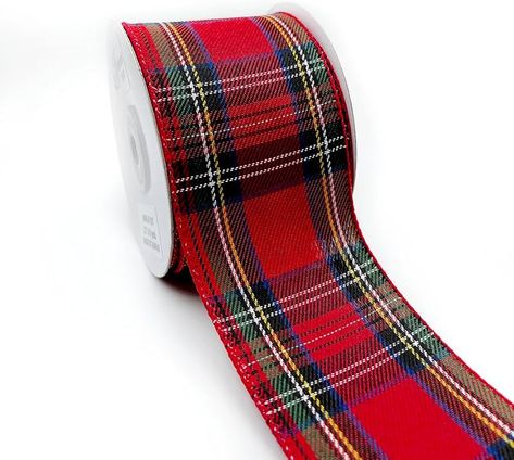 Amazon.com: Designer’s Shop WR 63-5187 Holiday Tartan Plaid Wired Edge Ribbon 2.5” x 10 Yard for DIY Crafting, Home Décor, Tree Wreath Decorating Tartan Christmas Decorations, Yule Ideas, Merry Christmas Darling, Tartan Plaid Christmas, Christmas Tree Trimming, Christmas Tartan, Christmas Wired Ribbon, Christmas Tree Ribbon, Red Christmas Decor