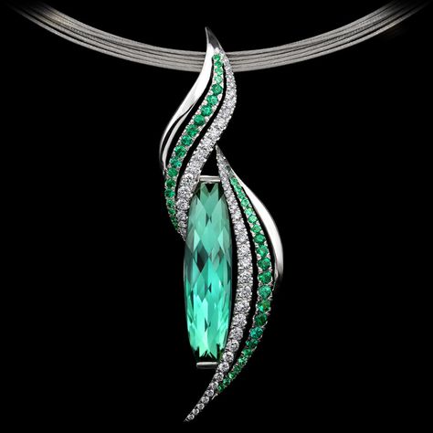 Emerald Flame Pendant Bijoux Art Deco, Kay Jewelry, Jewelry Drawing, Tourmaline Jewelry, Couture Jewelry, Deco Jewelry, Emerald Jewelry, Gems Jewelry, Art Deco Jewelry