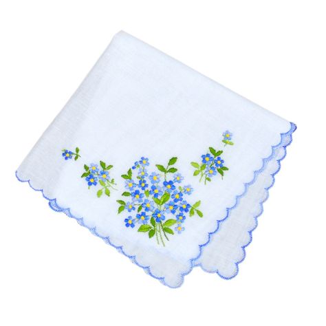 PRICES MAY VARY. MADE IN SWITZERLAND- This European hankie is heirloom quality BRIDAL SOMETHING BLUE- Perfect for the Bride's " Something Blue " DELICATE AND LOVELY- Embroidered with a lovely blue forget-me-nots design with scallop edging surrounding the handkerchief SOFT 100% COTTON- This wedding handkerchief measures 10 inches and is made of a fine soft cotton PERFECT GIFT FOR ALL OCCASIONS - Makes a perfect gift for the Bride. Or tuck this sweet little hankie into a card to let someone know t I Do Decorations, Wedding Something Blue, Handkerchief Embroidery, Galaxy Stuff, Ladies Handkerchiefs, Gift For The Bride, Wedding Handkerchief, Forget Me Nots, White Brand