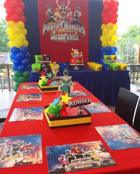 Power Rangers Party Decorations | Power Rangers Party Ideas Power Rangers Party, Power Rangers Birthday Cake, Festa Power Rangers, Power Ranger Cake, Power Ranger Birthday Party, Power Ranger Party, Power Ranger Birthday, Power Rangers Samurai, Fourth Birthday