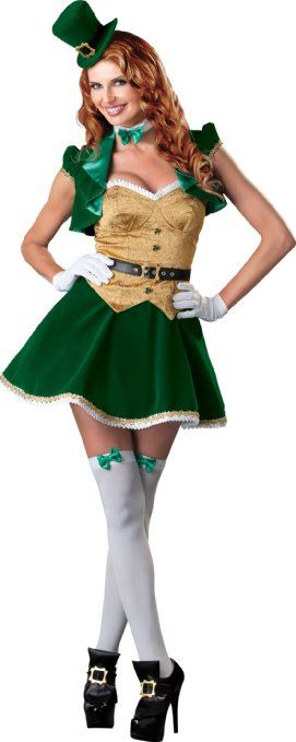 Amazon.com: InCharacter Costumes, LLC Lucky Lass Dress: Clothing St Pattys Day Outfit, Leprechaun Costume, Authentic Costumes, St Patrick's Day Costumes, St Patrick's Day Outfit, Bolero Dress, Lucky Ladies, Day Outfits, Up Costumes