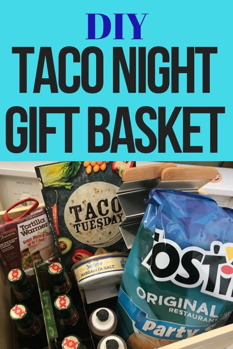 Mexican Food Gift Basket Ideas, Taco Night Basket, Taco Night Gift Basket, Dinner Gift Basket, Pulled Pork Carnitas, Mid Century Mexican, Food Gift Basket, Theme Baskets, Pork Carnitas Recipe