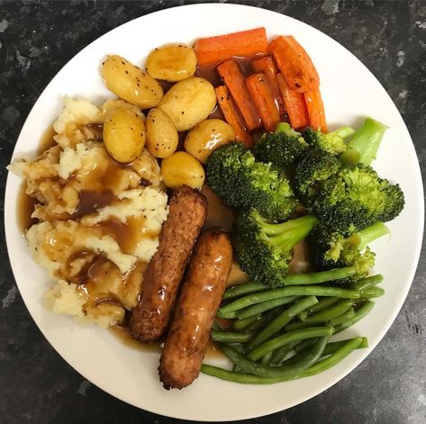 Mashed Potatoes And Sausage, Mashed Potatoes Meal, Mashed Potatoes Dinner Meals, Roast Baby Potatoes, Mustard Mash, Broccoli And Carrots, Baby Potato Recipes, Kids Lunch Box Meals, Baby Potato