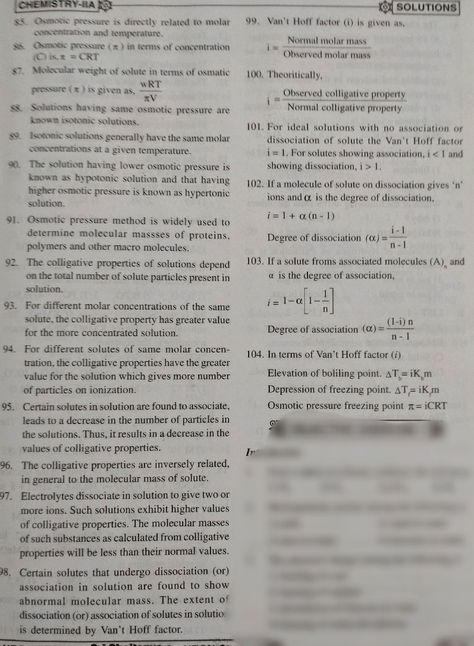 They are most important points from NCERT Book So please don't neglect them who are preparing for mains and eamcet also Please check my posts to know more all chapters important points and I can't pin all points in one u may check the other pins in order to complete one chapter Eamcet Preparation, Osmotic Pressure, Molar Mass, Dissociation, My Posts, Chemistry, Pins, Quick Saves