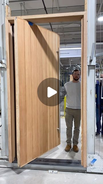 Loewen Windows and Doors on Instagram: "Checking out this wire-brushed, Douglas Fir Pivot Door with drop seals, multipoint lock, and @fritsjurgens hardware. 
#pivotdoor #douglasfir #wooddoor #customdoor" Loewen Windows, Pivot Doors Entry, Pivot Door, Door Design Modern, Pivot Doors, Custom Door, Douglas Fir, Wood Doors, Door Locks