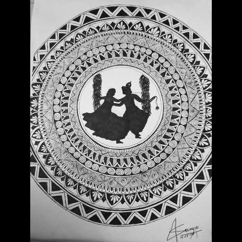 Radha Krishna Mandala Art Of Radha Krishna, Radhe Krishna Mandala Art, Radha Mandala Art, Radhakrishna Mandala Art, Krishna Drawing Mandala, Radha Krishna Mandala Art, Radhe Krishna Drawing, Krishna Mandala Art, Rk Logo