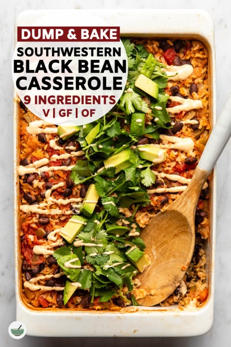 Vegan Casserole Recipes, Black Bean Casserole, Gluten Free Meal Prep, Dump And Bake, Vegan Casserole, Food Stamps, Bean Casserole, Vegan Dinner Recipes, Tempeh