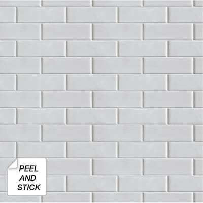 Tile Peel And Stick Wallpaper, Lining Dresser Drawers, Tile Peel And Stick, Faux Brick, White Subway Tile, Tile Wallpaper, White Brick, Peel And Stick Tile, Smooth Walls