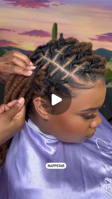 Fishtail Braids On Locs, Locs Fishtail Braid, Fishtail Braid On Locs, Nappstar Locs Styles, Loc Styles For Thick Locs, Styled Locs Black Women, Styling Dreadlocks For Women, Loc Styles For Women Short, How To Style Locs