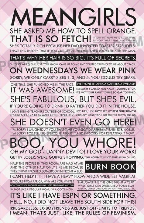 #meangirls #movies #plastics #quotes #funny Mean Girl Quotes, Kool Aid, It Goes On, Great Movies, Look At You, Mean Girls, Quote Posters, I Smile, Gossip Girl