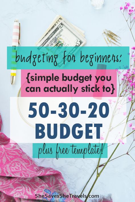 50-30-20 Budget Rule and Spreadsheet (with Examples) - She Saves She Travels Budgeting Printable, Budget Rule, Money Budget Planner, Finance Journal, Simple Budgeting, Financial Budget Planner, 50 30 20 Budget, Easy Budgeting, Budget Planner Free