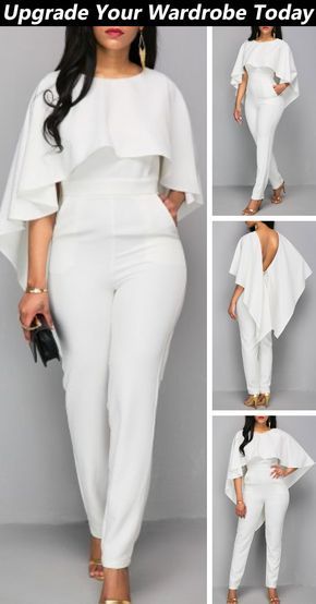 Shop today and get started.  #rosewe#wedding#white#jumpsuit#chicoutfit#cuteoutfit#summeroutfit#party White Jumpsuits, Classy Jumpsuit, Outfits Dressy, Jumpsuit Elegant, Jumpsuit Outfit, White Jumpsuit, Jumpsuit Fashion, Fashion Mode, Mode Inspiration