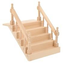 Miniature Staircase, Dollhouse Staircase, Dollhouse Porch, Playhouse Diy, Wooden Handrail, Weaving Shuttle, Staircase Handrail, Mini Furniture, Stick Crafts