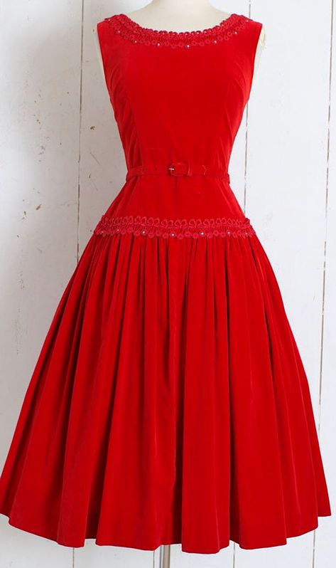 40s Dresses Formal, 1950's Dresses, Red Summer Dress, Stephen Sanchez, Summer Dress For Women, 1960s Dresses, Classic Dresses, 1950s Dresses, 40s Dress