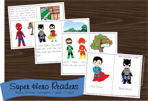 Super Hero Sight Word Readers for Toddler, Preschool, Kindergarten, 1st grade, 2nd grade Books For First Graders, 123 Homeschool 4 Me, Word Games For Kids, Superhero Books, Sight Word Readers, History Lesson Plans, Superhero Classroom, Super Hero Theme, Sight Word Reading