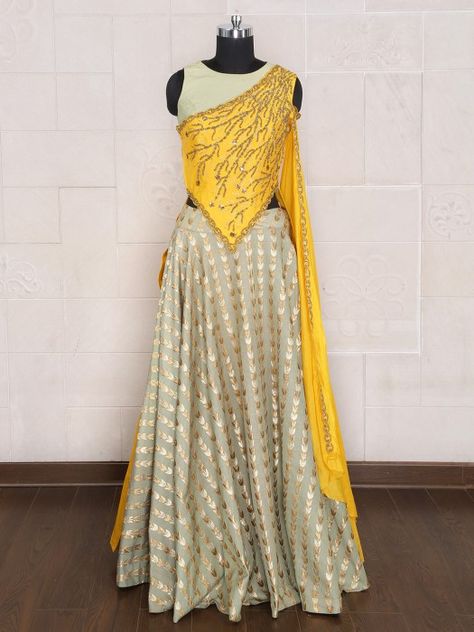 Pista green color silk party lehenga choli Wedding Dresses Silk Satin, Party Lehenga, Latest Lehenga Choli, Choli Dress, Pista Green, Indian Gowns Dresses, Kurti Designs Party Wear, Party Wear Lehenga, Designer Party Wear Dresses