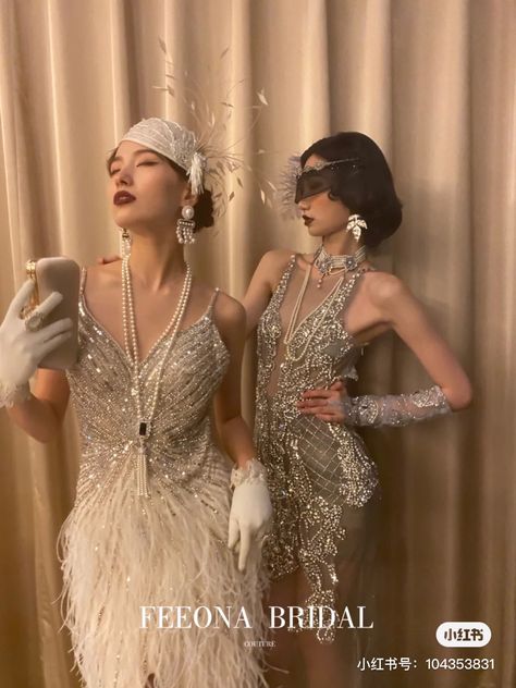 Modern Roaring 20s Outfit, Casino Theme Party Outfit Dresses, Burlesque Aesthetic Outfit, Great Gatsby Party Outfit Women, 1930s Glam, Gatsby Party Outfit Women, 20s Glam, Roaring 20s Outfit, Great Gatsby Party Outfit