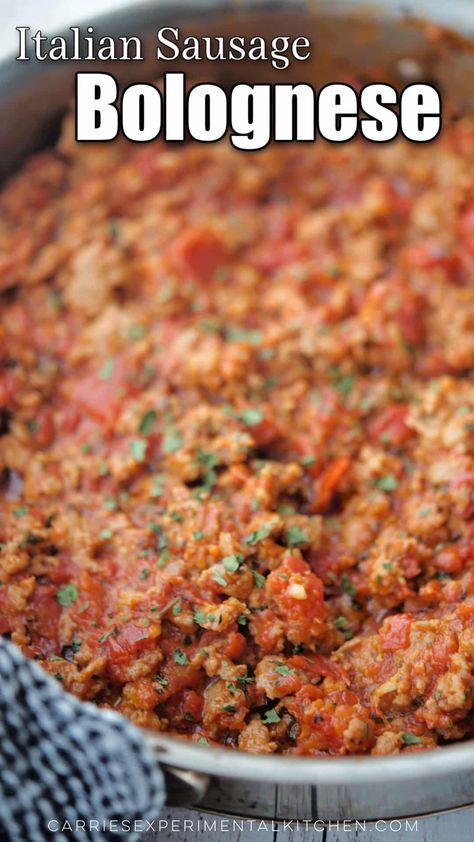 Sausage Bolognese Pasta, Sauce For Italian Sausage, Italian Sausage Meat Sauce, Italian Sausage Bolognese Sauce, Pasta Sauce With Italian Sausage, Italian Sausage Pasta Sauce Recipes, Sausage Bolognese Sauce, Ground Italian Pork Sausage Recipes, Ground Italian Sausage Recipes For Dinner