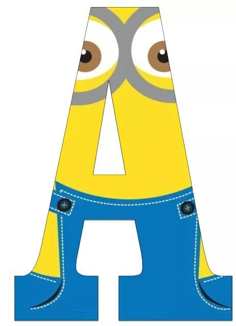 Edible Paper in Creatividades: ABC MINNIONS Minion Birthday Banner, Minions Birthday Theme, Minion Classroom, Minion Theme, Unique Lettering, Minion Birthday Party, A Minion, The Letter A, Minion Birthday