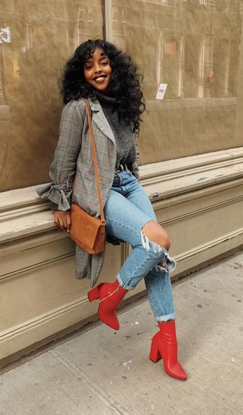 Red Boots, New Classic, Mode Inspiration, Fall Looks, Looks Vintage, Winter Looks, Fall Winter Outfits, Fashion Killa, Look Fashion