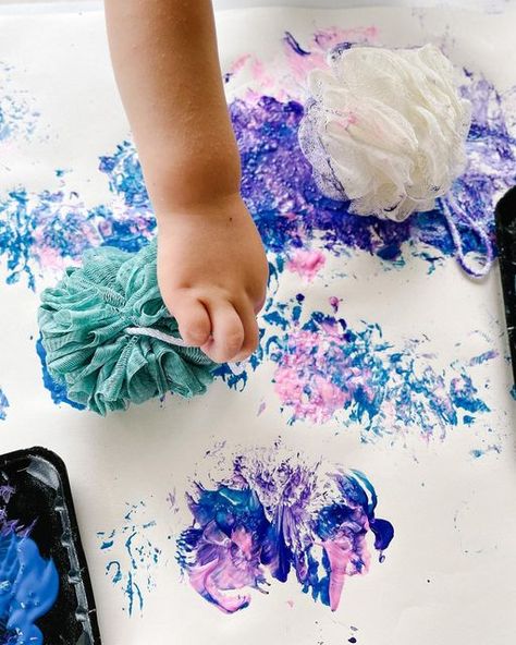 Loofah Painting, Art Cupboard, Toddler Play, Toddler Crafts, Toddler Activities, Household Items, Stay Tuned, Cupboard, Crafts For Kids