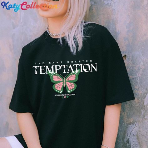 Txt Merch Clothes, Kpop Shirts Design, Txt Hoodie, Txt Temptation, The Name Chapter Temptation, Name Chapter Temptation, Kpop Shirts, Sweater Ideas, Tomorrow X Together