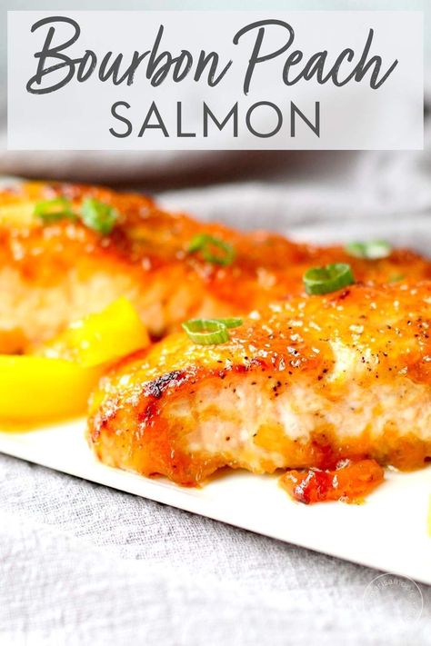 Peach Salmon Recipe, Meat Buffet, Moist Salmon, Friday Meals, Barramundi Recipes, Maine Seafood, Fried Seafood, Salmon Recipes Baked Healthy, Salmon Glaze Recipes