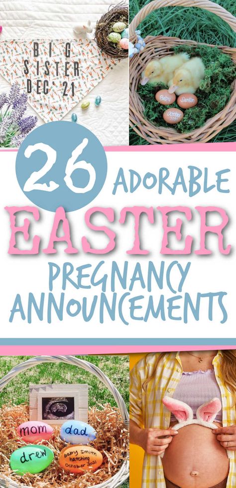 Easter Pregnancy Announcement To Parents, Easter Basket Baby Announcement, We’re Eggspecting, Easter Pregnancy Announcement Baby Number 3, Easter Pregnancy Photo Shoot, Easter Sibling Announcement, Social Media Baby Announcement Ideas, Spring Birth Announcement, Easter Theme Baby Announcement