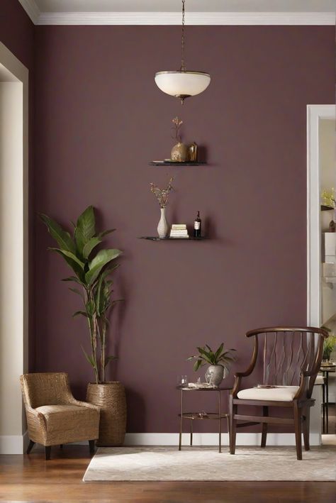 home decor interior design, interior bedroom design, kitchen designs, home paint colors Mauve Wall Color Living Room, Tv Room Painting Ideas, Half Painted Living Room, Hall Room Paint Color Ideas, Living Hall Painting Ideas, Painted Rooms Ideas, Mauve Brown Paint Color, Colour For Living Room Wall Indian, Accent Walls In Living Room Paint