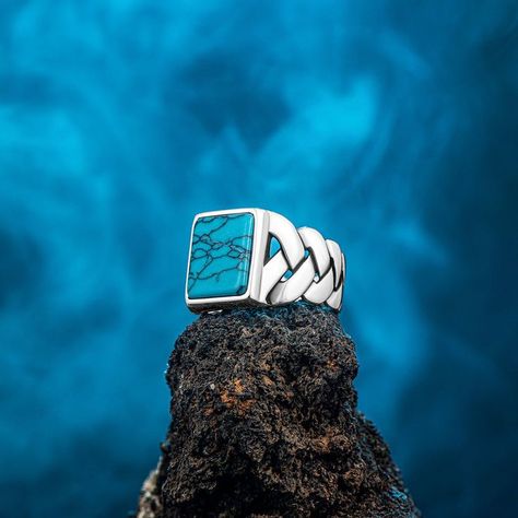 Turkish artisan handmade 925 sterling silver knitted mens ring with blue turquoise gemstone Metal: 925 sterling silver Gemstone: Turquoise Weight: 8,25 gram | 0.291 ounces Ring dimension: 14,50mm x 12,50mm Stone dimension: 12,20mm x 10,10mm Ring Turquoise, Mens Ring, Turquoise Rings, Turquoise Gemstone, Blue Turquoise, Handmade Artisan, Stone Rings, Rings For Men, 925 Sterling Silver