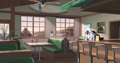 A collection of amazing Anime Landscapes, Sceneries and Backgrounds. Landscape Restaurant, Anime Coffee, Episode Interactive, Anime Landscape, Episode Interactive Backgrounds, Anime Places, Episode Backgrounds, Scenery Background, Living Room Background