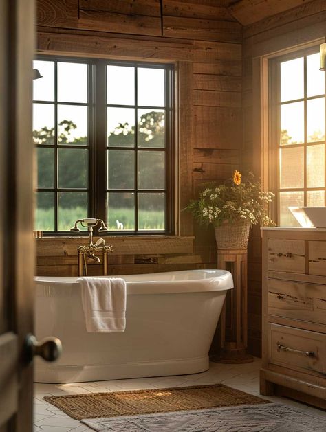 33+ Farmhouse Bathroom Ideas That Speak to the Soul • 333+ Art Images Modern Cottage Core House Interior, Bathroom Ideas Cottage, Bathroom Cottagecore, English Cottage Bathroom, Cottage Core Bathroom, Bathroom Cozy, Cottage Showers, Bathroom French, Bathroom Cottage