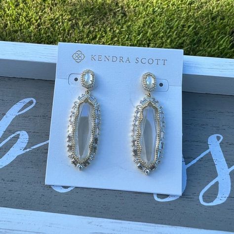 Kendra Scott Bridal Kapri Gold Statement Earrings in Lustre Glass Gold Statement Earrings, Kendra Scott Jewelry, Kendra Scott, Bridal Accessories, Statement Earrings, Drop Earrings, Glass, Gold, Closet