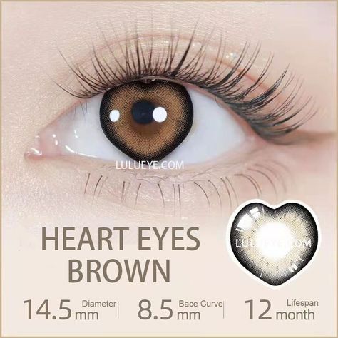 Heart Shaped Contact Lenses, Heart Eye Contacts, Heart Contact Lenses, Eye Contacts Aesthetic, Heart Contacts, Cool Contacts, Prescription Contact Lenses, Cosmetic Contact Lenses, Eye Contacts