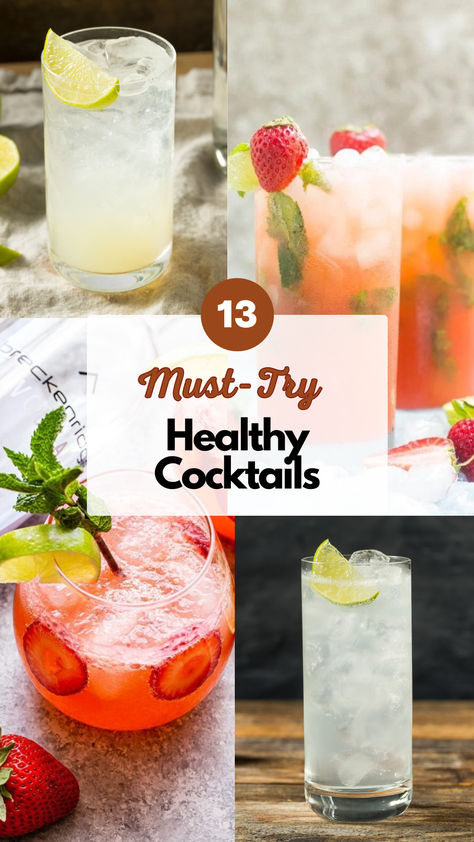 Healthier Cocktails Healthier Cocktails, Girls Night Drinks Cocktails, Healthy Alcohol, Clean Cocktails, Healthy Cocktail Recipes, Healthy Alcoholic Drinks, Breakfast Cocktails, Famous Drinks, Healthy Cocktails