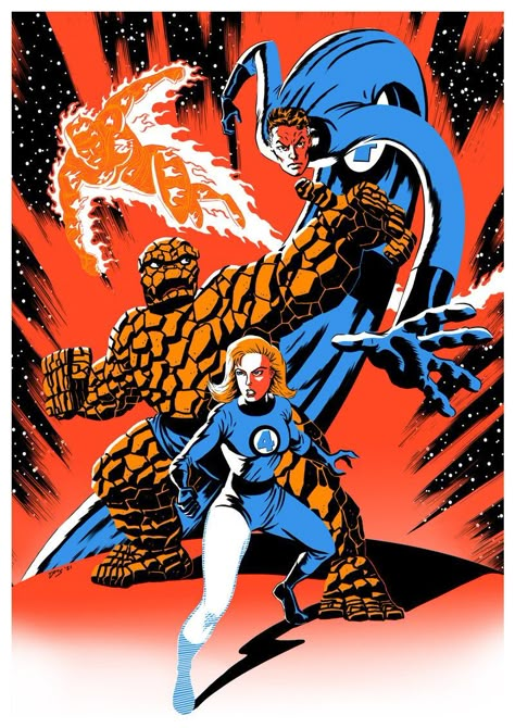 Fantastic Four Wallpaper, Four Wallpaper, Fantastic Four Marvel, Fantastic Four Comics, Chibi Marvel, The Fantastic Four, Dragon Wallpaper Iphone, Invisible Woman, Comic Book Artwork