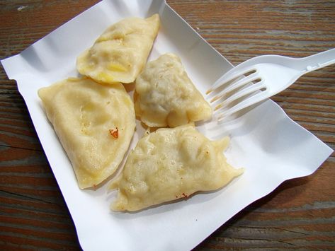 Cottage Cheese Pierogi Recipe, Cheese Pierogi Recipe, Dry Cottage Cheese, Drop Dumplings, Polish Pierogi, Pittsburgh Food, Pierogi Recipe, Cheese Mashed Potatoes, Raw Potato