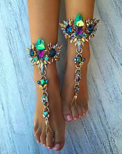 Bare feet sandals Soleless Sandals, Leg Chain, Afrikaanse Mode, Foot Jewelry, Burning Man, Ankle Bracelets, Belly Dance, Bling Bling, Crystal Rhinestone