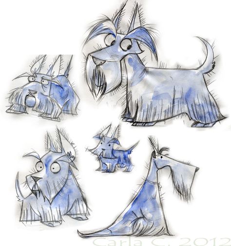 Concept Art by Carla C. Scottie Puppies, Scottie Dogs, Scottish Terriers, Shih Tzus, Scottish Terrier, Scottie Dog, Short Film, Concept Art, Art Drawings