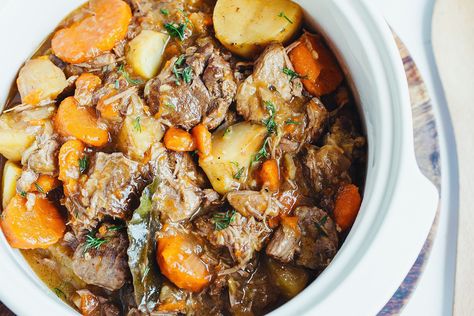 Lamb and potatoes cooked simply in a rich stock are what make this traditional Irish lamb stew so delicious. Pop it all in the slow cooker for a complete, easy meal. Lamb Soup Recipes, Lamb Stew Slow Cooker, Lamb Soup, Irish Lamb Stew, Irish Stew Recipe, Slow Cooker Stew Recipes, Lamb Casserole, Lamb Stew Recipes, Lamb Dinner