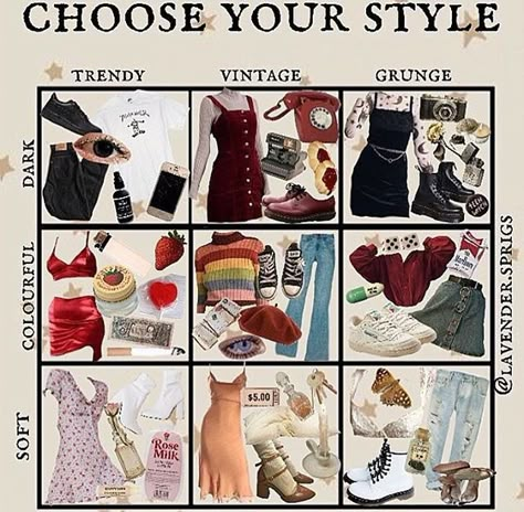 Clothing Style Boards, All Aesthetic Types List Outfits, Different Types Of Style Aesthetics, Different Outfit Styles List Aesthetic, Different Aesthetics Types List With Pictures, 8 Core Style Aesthetics, Style Types Names, Artist Vibes Outfit, Types Of Aesthetics Styles Outfits